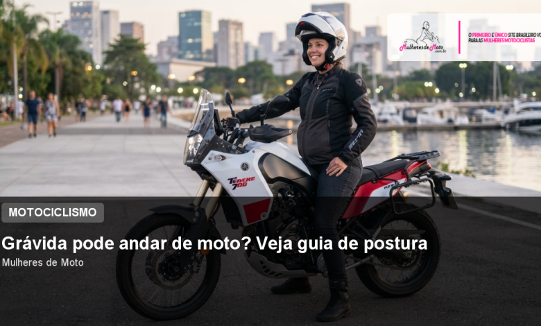 Grávida pode andar de moto? Veja guia de postura